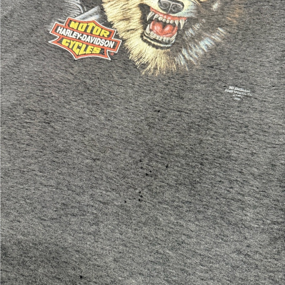 1991 3D Emblem Harley Davidson Wolf T-Shirt - Picture 5 of 5